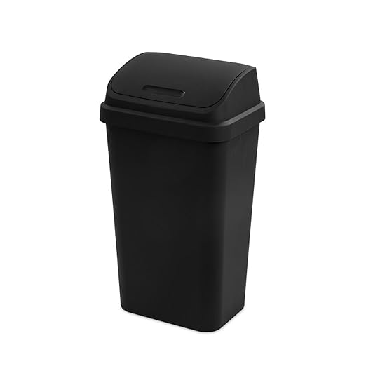 Sterilite 4-Pack Swing Top Wastebasket, Sleek Square Profile Trash Can - Image 7