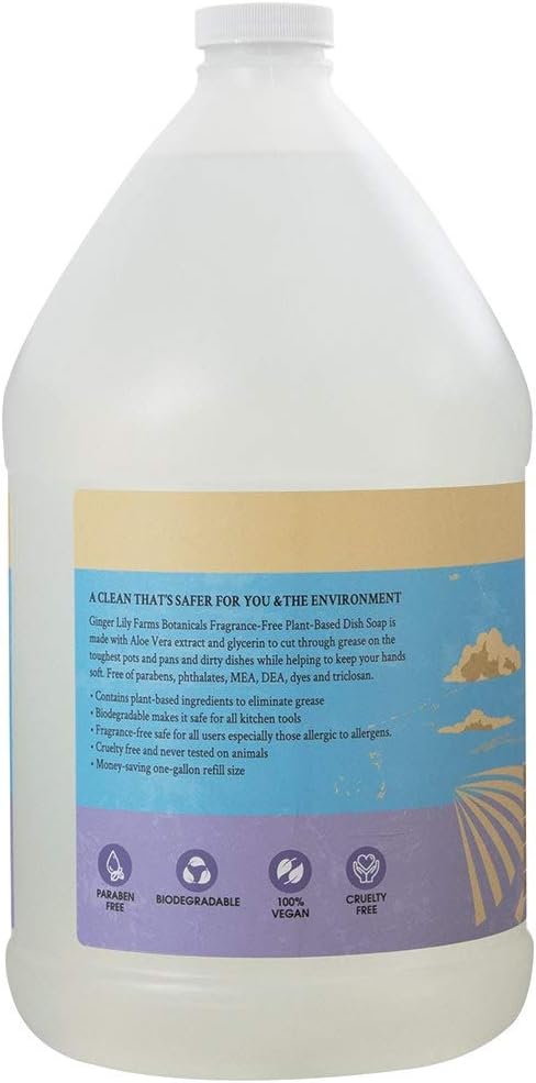 Ginger Lily Farms Botanicals Plant-Based Liquid Dish Soap, Concentrated Formula - Image 3