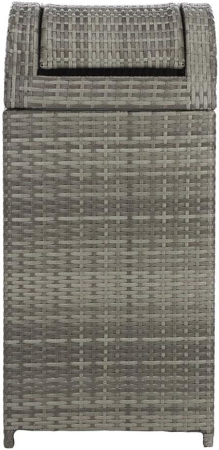 Safavieh Outdoor Collection Serapis Grey Wicker Trash Bin - Image 8