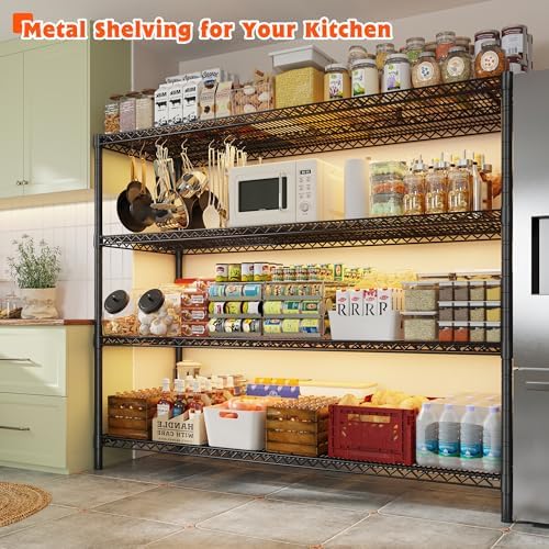 REIBII 60" W ×24" D×65.3" H, 4 Tier Wire Shelving 2878LBS Heav...