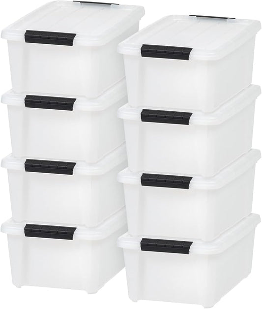 IRIS USA 13.5 Qt Stackable Plastic Storage Bins by IRISUSA