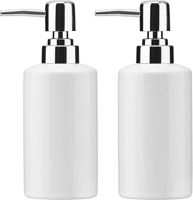 FE Soap Dispenser, 300ml/10oz Ceramic Liquid Soap Pump Dispenser, Refillable by IntoYourHouseOntoYourTable