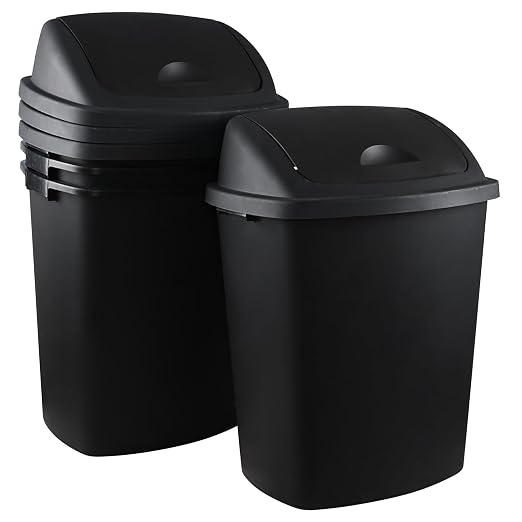 Zopnny 4-Pack 18 Gallon Tall Kitchen Swing Top Garbage Can, Plastic Swing Top - Image 4