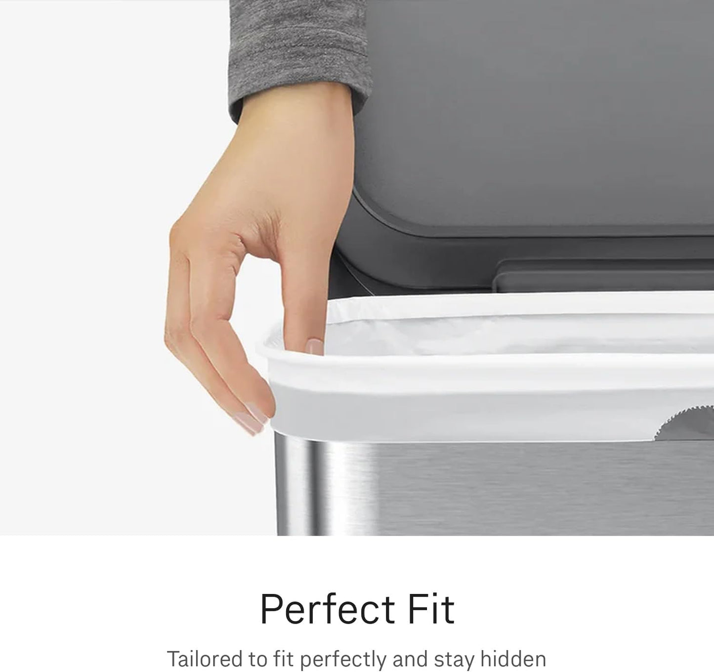 simplehuman Code P 100 Count Custom Fit Liners, Drawstring Kitchen Trash Bags, One-by-One Mess-Free Dispense, Extra Thick & Double Seamed, 50% PCR Plastic, 50-60 Liter / 13-16 Gallon, White