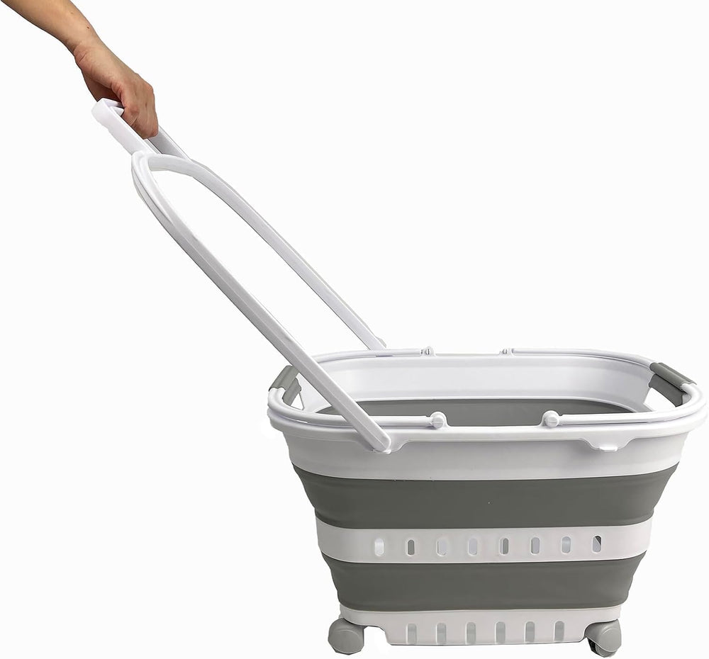 SAMMART 35L (9.24 Gallons) Collapsible Plastic Laundry Basket with Handle and...