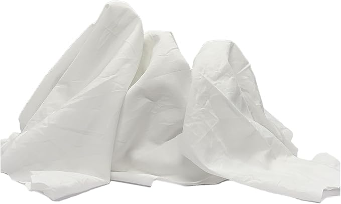 Recycled White Sheeting Cleaning Rags – Lint Free White Cotton Cloths - Image 3