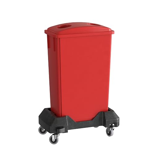 23 Gallon Red Slim Jim Trash Can by Krollen+Industrial