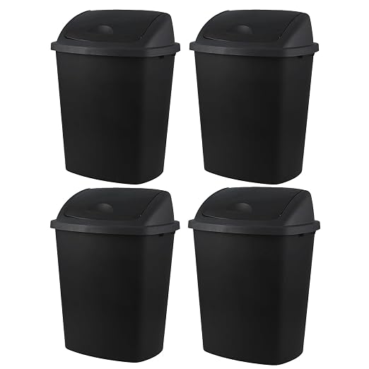 Bringer 18 Gallon Large Swing Top Trash Can, Plastic Garbage Can by Bringer