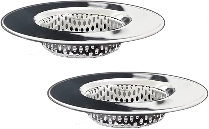 2PCS Bathtub Drain Strainers, Shower Drain Hair Catcher, Stainless Steel Drain by Seatery