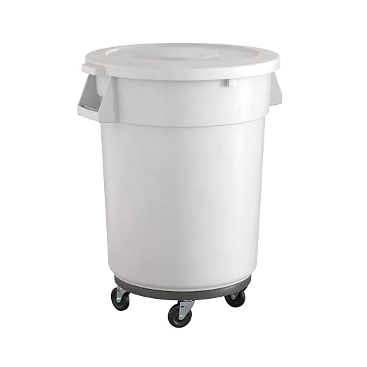 32 Gallon White Round Commercial Trash Can by Krollen+Industrial