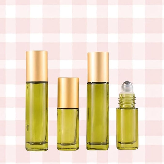10 Pack Glass Roller Bottles for Essential Oils, 5ml Green Roll On Bottles - Image 2