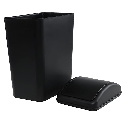 4.5 Gallon Trash Can with Swing Top Lid, Plastic Garbage Bin with Lid - Image 2