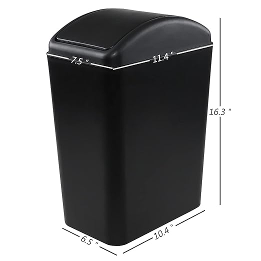 4.5 Gallon Trash Can with Swing Top Lid, Plastic Garbage Bin with Lid - Image 3