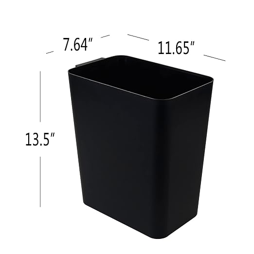 3-Pack Black 4.5 Gallon Trash Can Wastebasket, Garbage Container Bin - Image 2