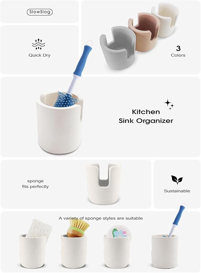 Diatomite Sponge Holder, Dish Sponge Stand - Image 2