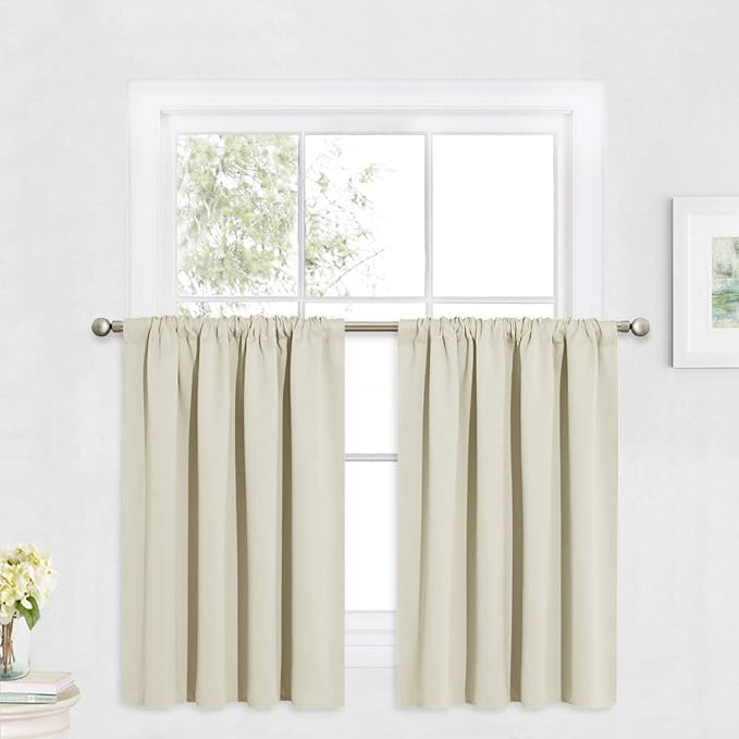 RYB HOME Blackout Curtains for Kitchen, Over Sink Privacy Curtains Window Decor by RYBHOME
