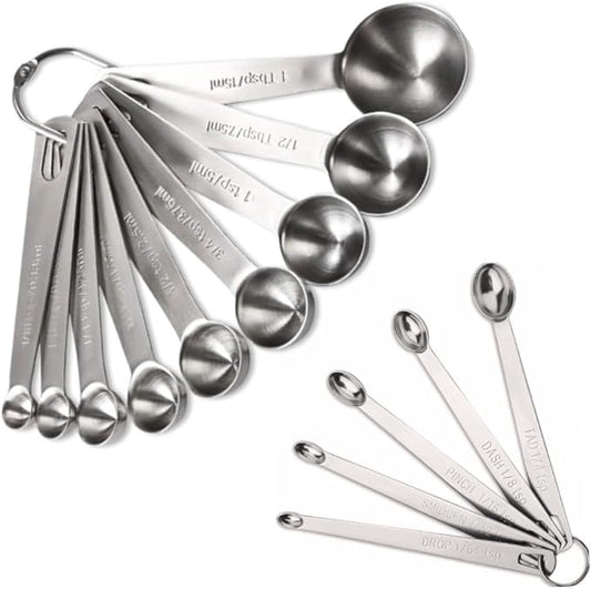 14PCS Measuring Spoons Set, 1 tbsp, 1/2 tbsp, and 1-1/16tsp Stainless Steel by YUNNKEEY