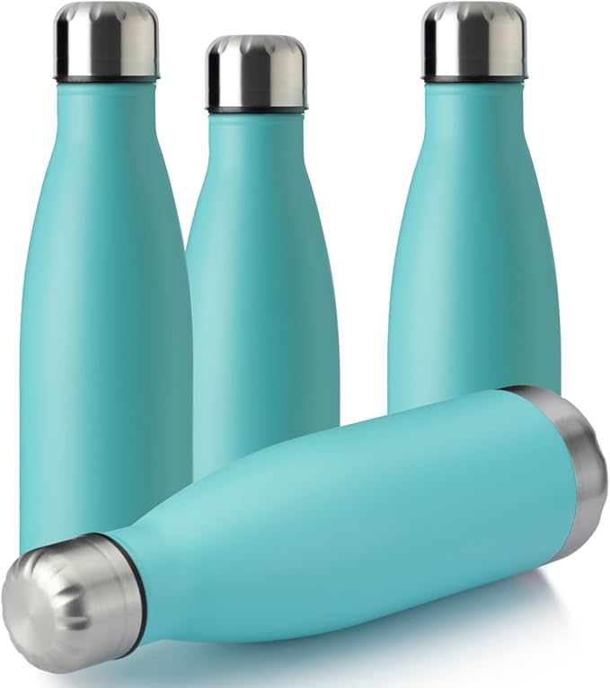 MEWAY 17oz Sport Water Bottle 4 Pack Vacuum Insulated Stainless Steel by MEWAY