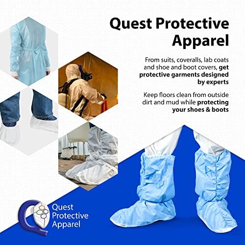 Quest Traction Boot & Shoe Covers 18in, Non-Slip, Blue, X-Large, 50 Pairs