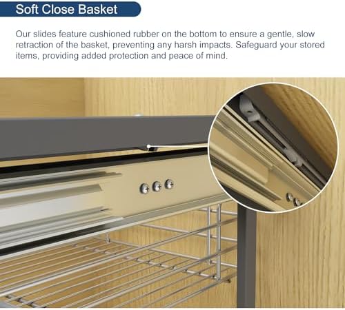 VADANIA Blind Corner Pull Out Organizer for 36" Cabinet, Soft Close