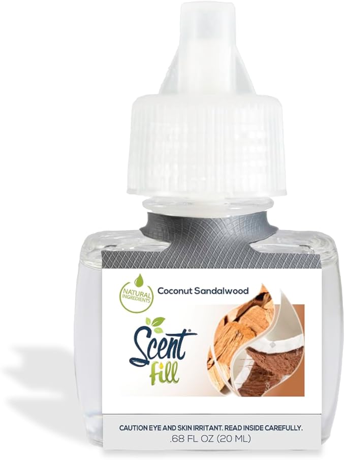 Scent Fill Coconut Sandalwood Plug in Air Freshener, 4 Scented Oil Refills - Image 3