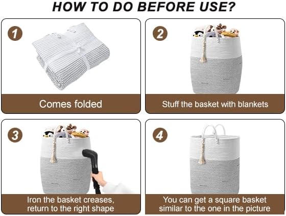 Woven Laundry Basket for Clothes, 100 L Large Rectangle Laundry Hampers - Image 9