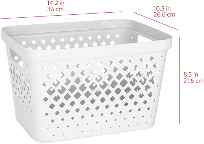 Glad Plastic Storage Basket Set, Value Pack of 6 | Open Storage Bins - Image 5