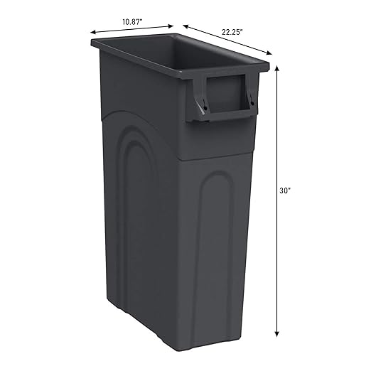 United Solutions Highboy Waste Container, 23 Gallon, Space Saving Slim Profile - Image 2
