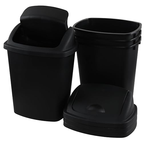 6 Gallon Swing Top Trash Can Outdoor and Indoor Recycle Bin, Plastic Garbage Can - Image 5