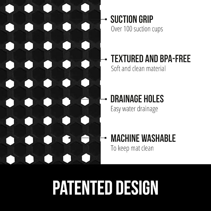 GORILLA GRIP Patented Square Shower Stall Mat, Small Bathtub Floor Mats - Image 2