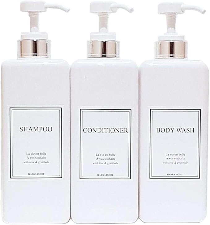 Modern Design Large 27 oz Shampoo and Conditioner Dispensers by HARRA+HOME