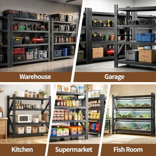 Heavy Duty Garage Shelving, Metal Storage Shelves, 5000 LBS