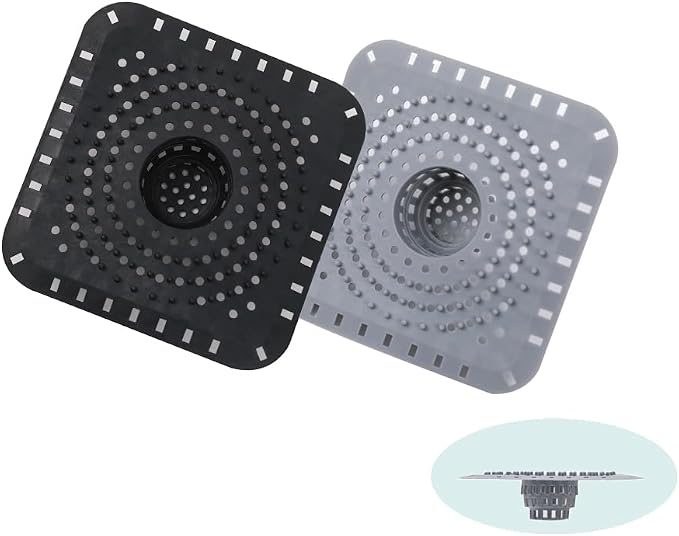 Drain Hair Catcher, Silicone Bathtub Drain Protector 2 PCS by YAKRIOES