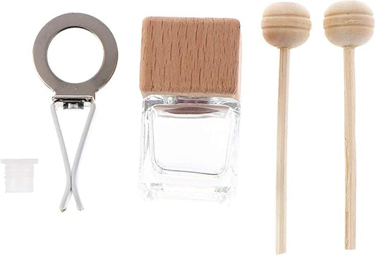 20 Pack, 8ml Clear Glass Car Air Freshener Perfume Clip Diffuser, Empty - Image 2