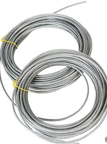 50-250 Ft Clothesline Cable, Vinyl Coated Heavy Duty 500 Lb. Flexible, Long-L...