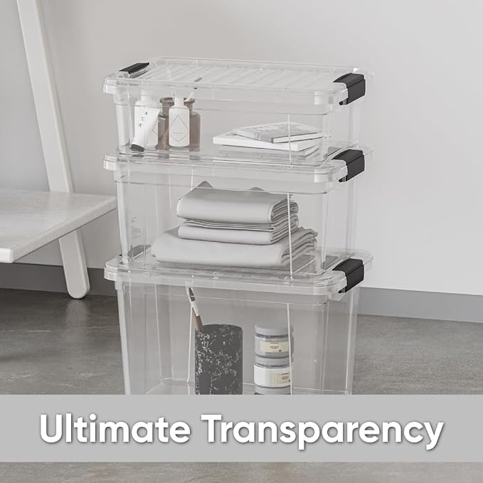 Superio Storage Bins with Lids, Stackable Totes, BPA Free, Odor Free, Organizer - Image 6