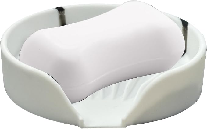 Self Draining Soap Dish, Silicone Suction Cup Soap Holder Tray Savers Container by UltraKeno