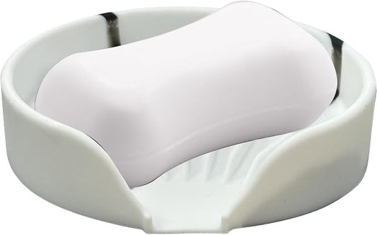 Self Draining Soap Dish, Silicone Suction Cup Soap Holder Tray Savers Container by UltraKeno