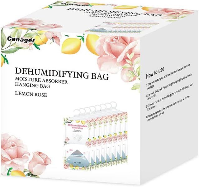 CANAGER Hanging Moisture Absorber, Lemon Rose Moistureproof Hanging - Image 2