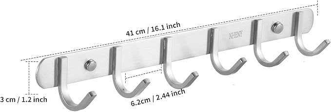 Coat Hook Wall Mount Towel Rack - Image 2