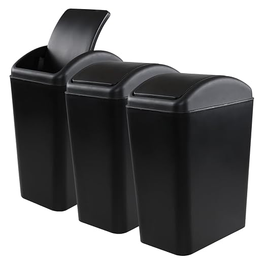 3-Pack 4.5 Gallon Plastic Trash Can by Yesdate