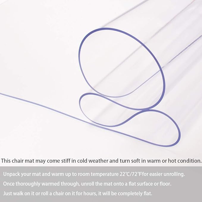 Office Chair Mat for Hardwood Floor, 1/8" Thick 46”x 60” Crystal Clear Hard - Image 3