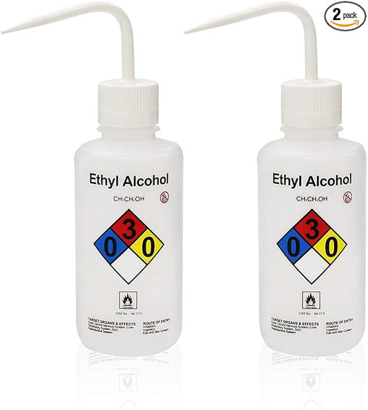 2pcs of Self-Venting Safety Wash Bottles, Vol.500ml 17oz, Ethyl Alcohol Wash by LabvidaScientificCoLtd
