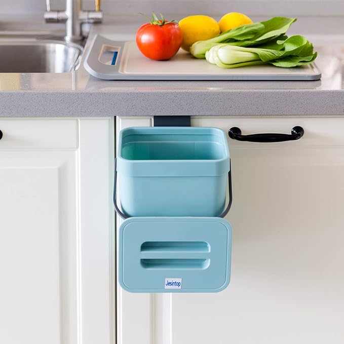Kitchen Compost Bin Indoor for Counter Top, Hanging Small Trash Can - Image 2
