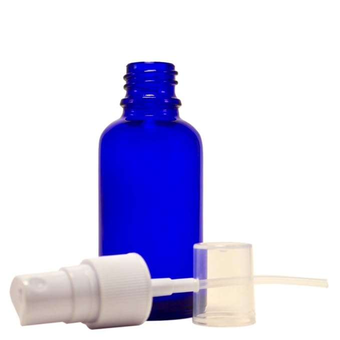 1 oz Cobalt Blue Boston Round Glass Bottle - Image 2