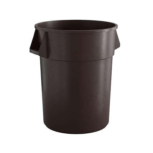 55 Gallon Brown Round Commercial Trash Can by Krollen+Industrial