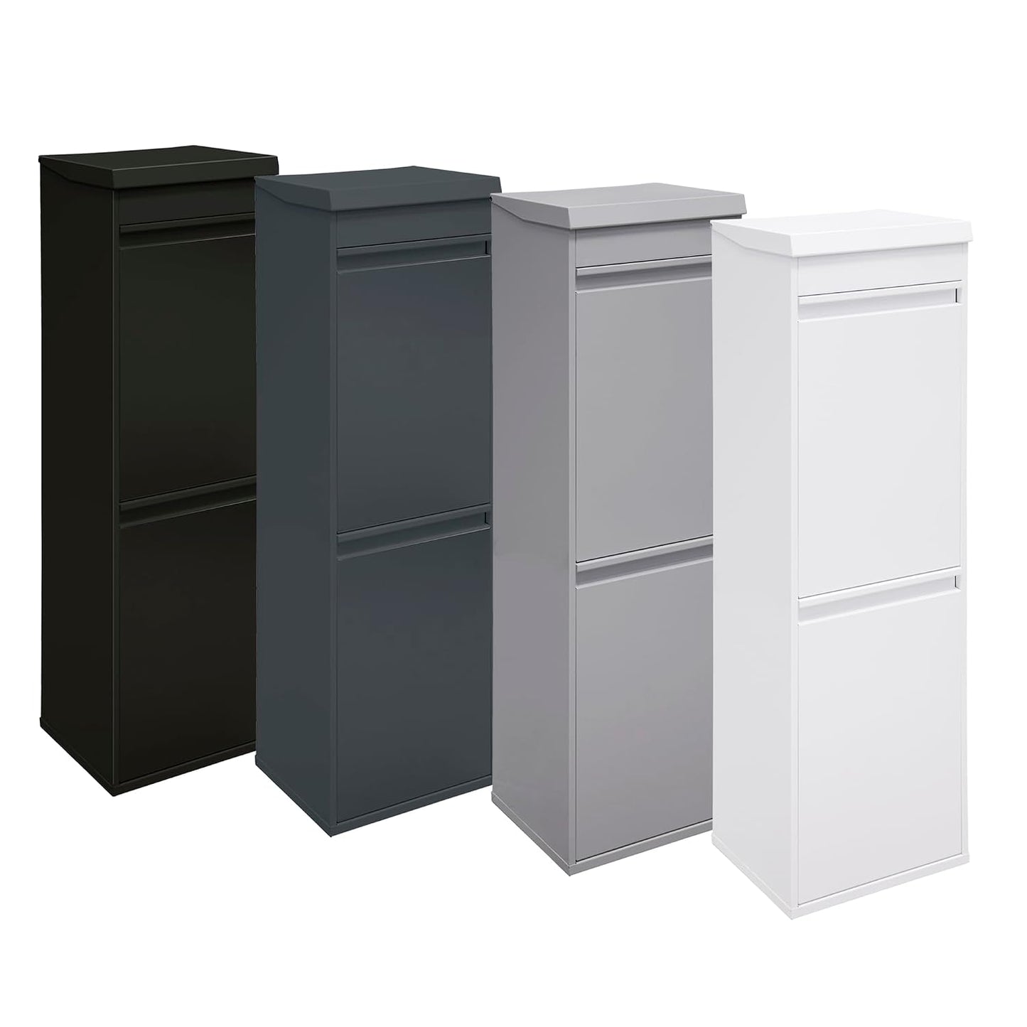ARREGUI Top CR222-B Steel Recycling Bin with Lid and Top Tray, Multi-Use, Light Grey, 97.5 x 30.6 x 24.5 cm