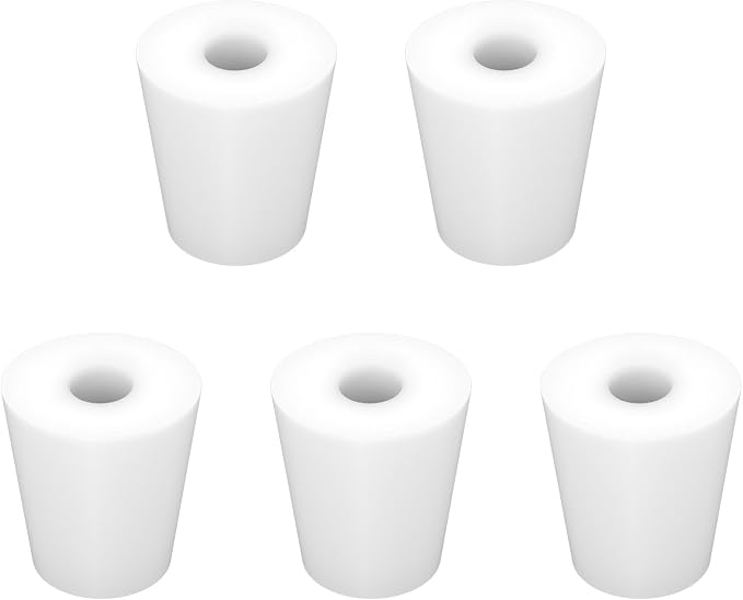 Labasics 5-Pack 4# Single-Hole Silicone Stoppers, Durable and Reusable Silicone by Labasics