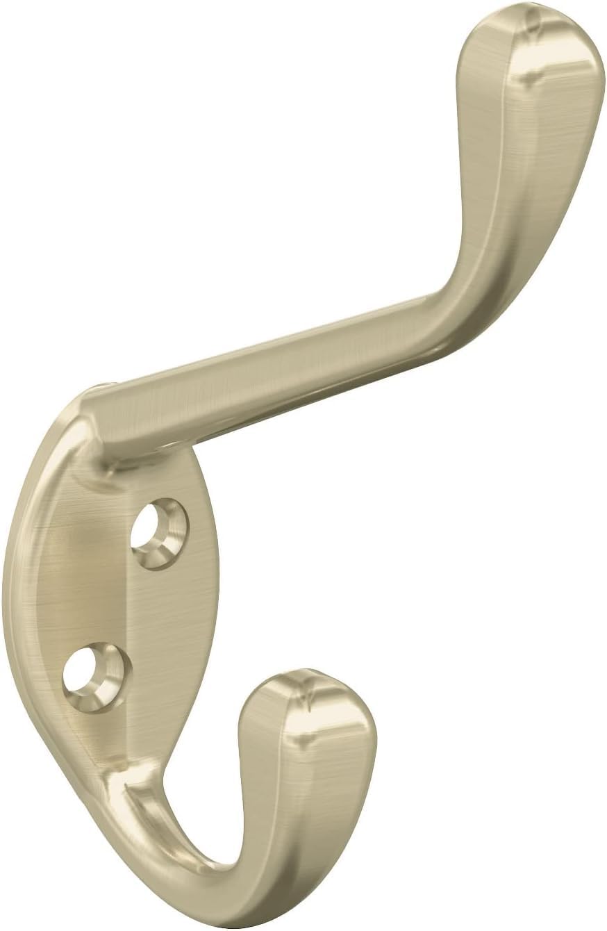 Amerock H55451BBZ | Noble Double Prong Decorative Wall Hook | Golden Champagn...