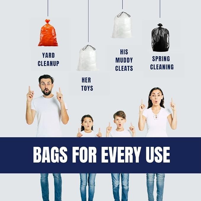Plasticplace 55-60 gallon Trash Bags │ 1.2 Mil │ Orange Heavy Duty Garbage Can - Image 5